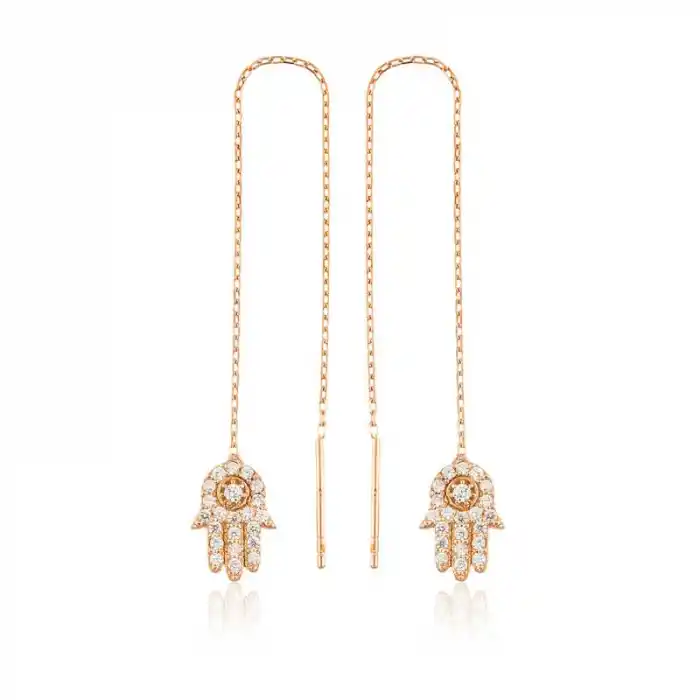 Gümüş Zincirli Fatma Ana Eli Küpe