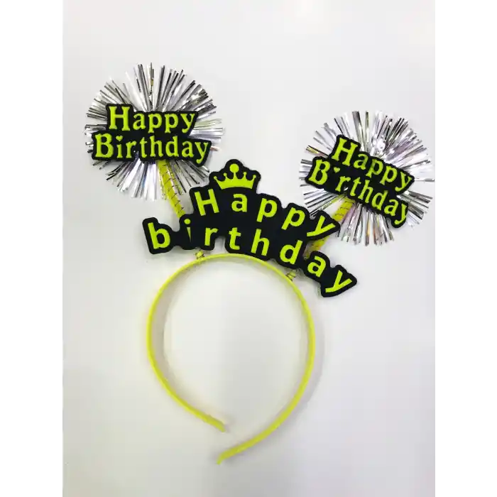 Happy Birthday Neon Renk Doğum Günü Tacı 12 Adet