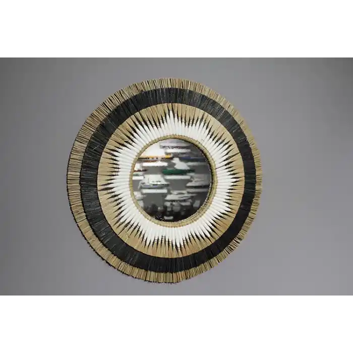 Hasırlı Duvar Aynası 3Natural-14