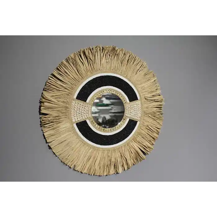 Hasırlı Duvar Aynası 3Natural-2