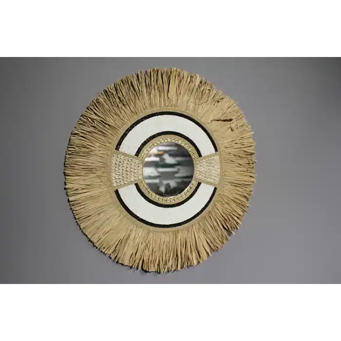 Hasırlı Duvar Aynası 3Natural-3