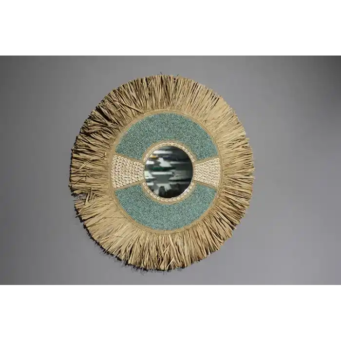 Hasırlı Duvar Aynası 3Natural-4