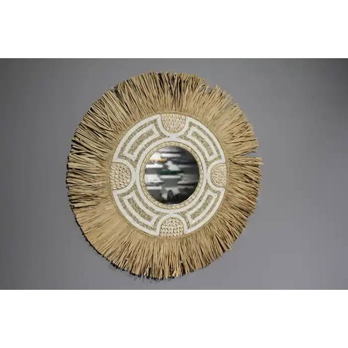 Hasırlı Duvar Aynası 3Natural-5