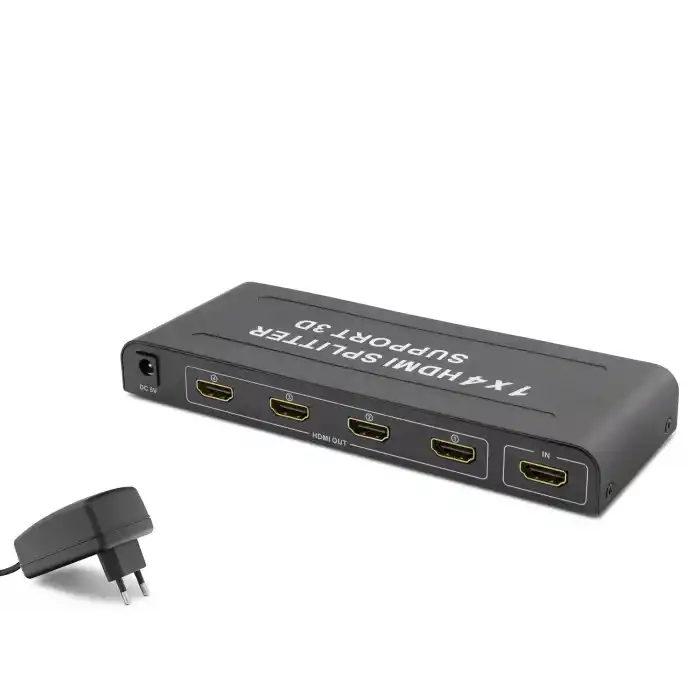 Hdmi Splitter 4K 3D 1 In 4 Out - Siyah HDX1294