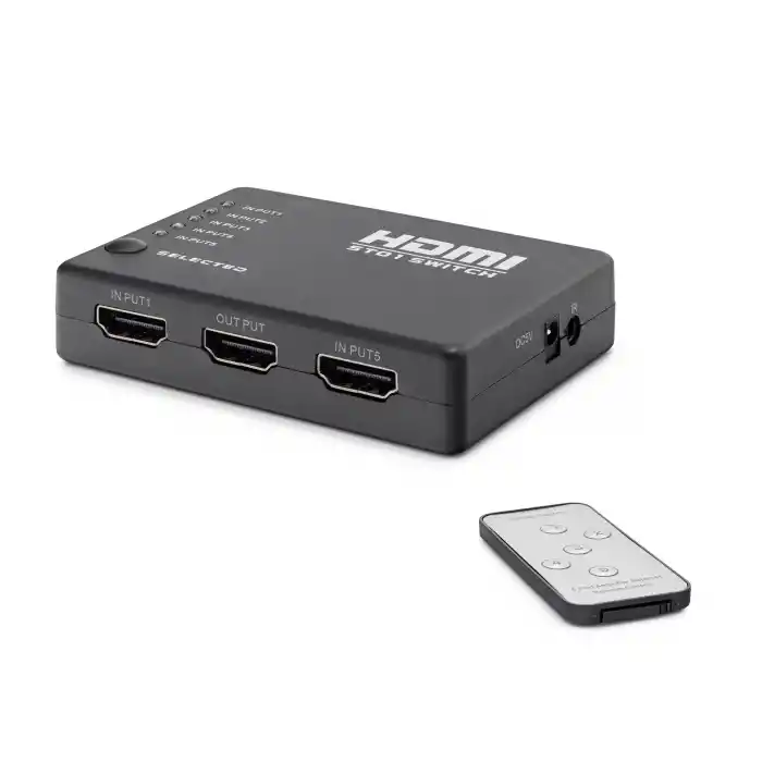 Hdmi Switch Kumandalı 5 In 1 Out - Siyah HDX1272