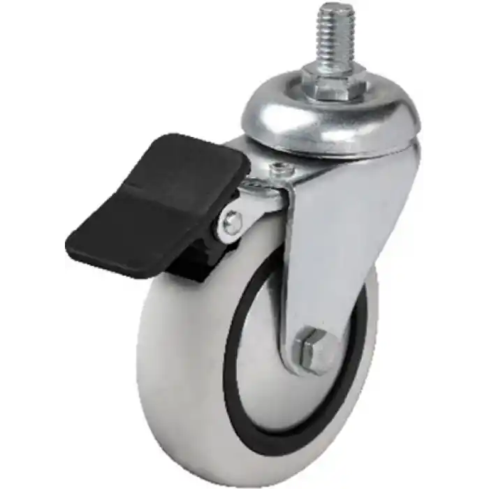 Hts 354 - 75x25 mm PVC Makaralı Vidalı Frenli Teker 4 Adet