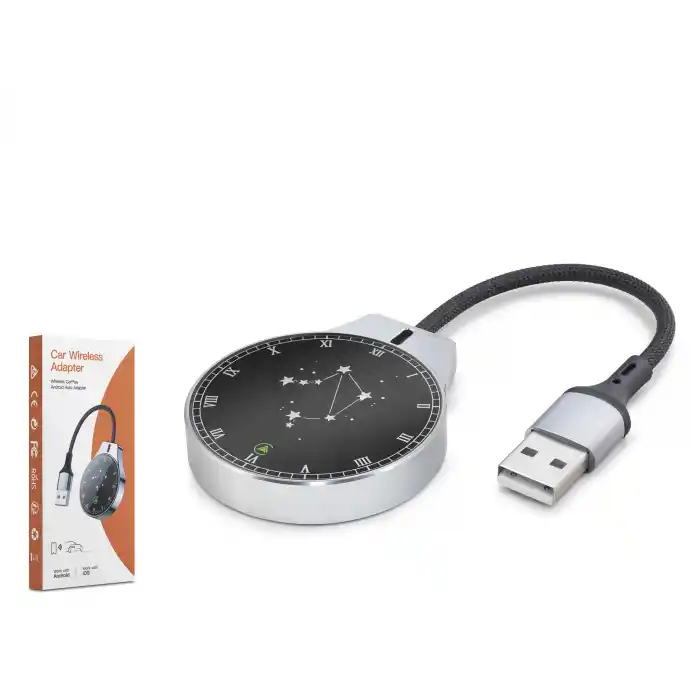 Kablosuz Carplay Android Auto Adaptörü Bluetooth 5.0 5 Ghz Wifi Usb - Siyah HDX1393