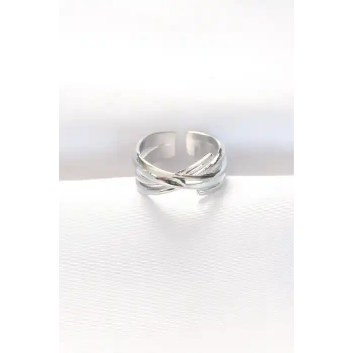 Kalın Silver Renk Ayarlanabilir Yüzük