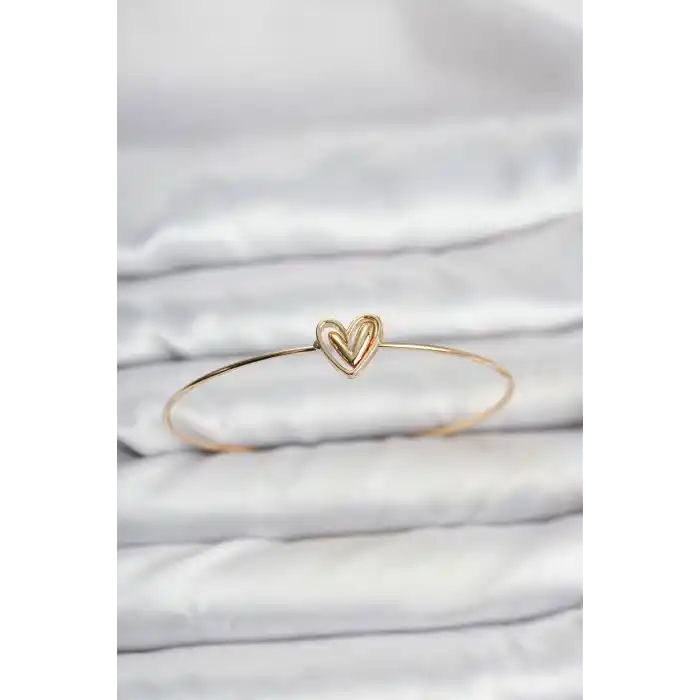 Kalp Model Gold Renk Bileklik