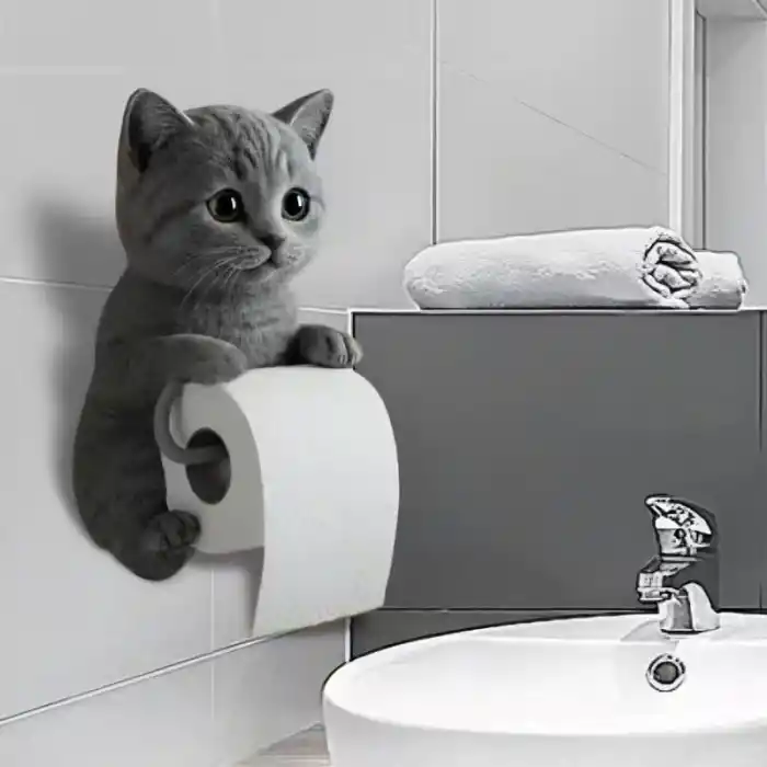 Kedi Tasarımlı Tuvalet Kağıtlığı