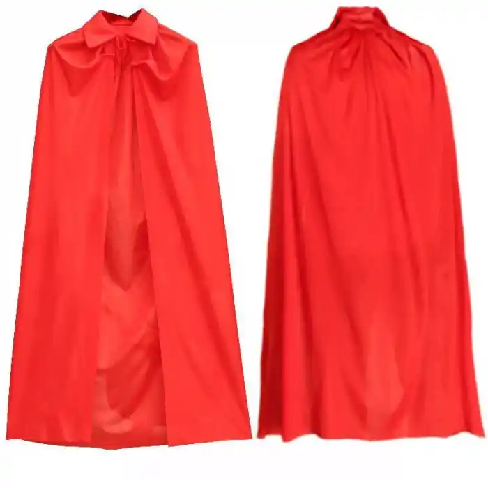 Kırmızı Renk Yakalı Pelerin 120 cm