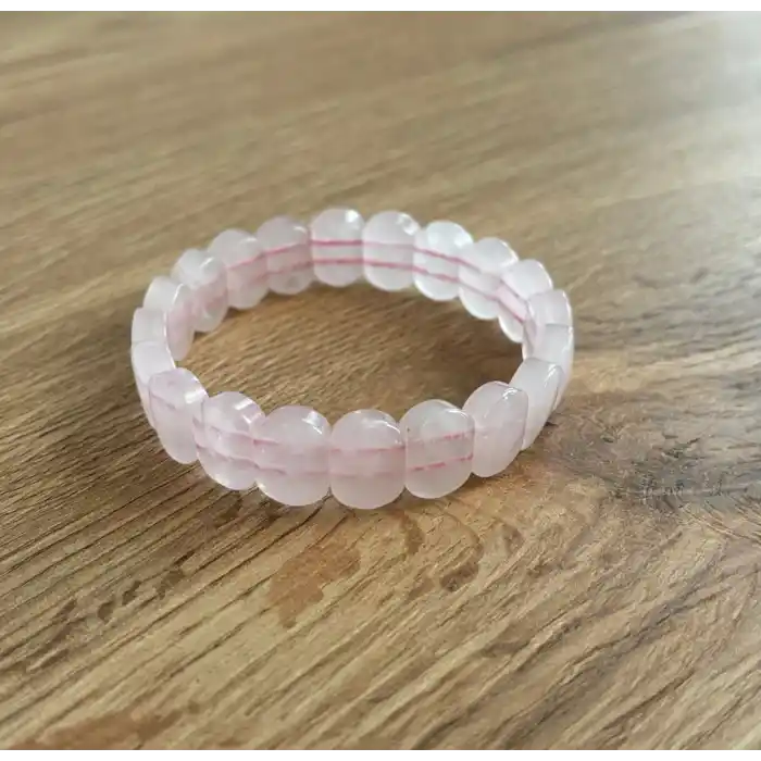 Pembe Kuvars Doğal Taş Bileklik
