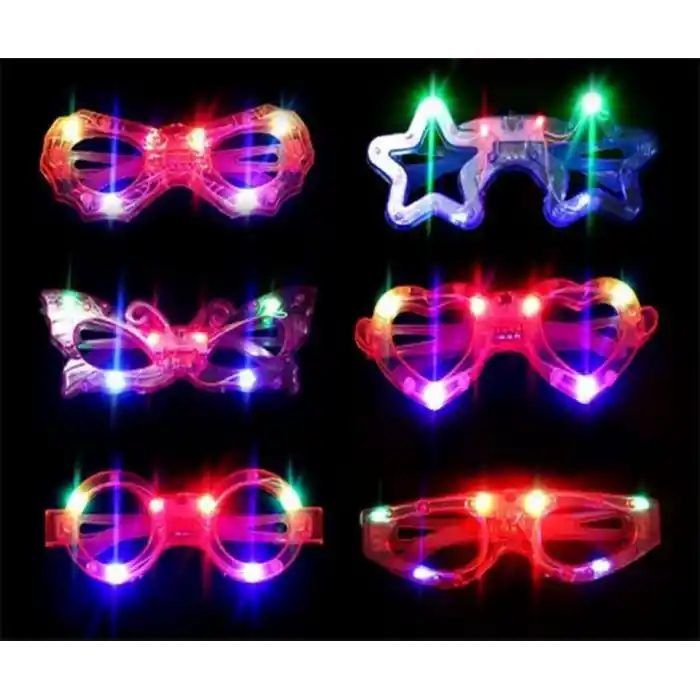 Led Işıklı Karışık 6 Model Yanar Söner Parti Gözlüğü 6 Adet