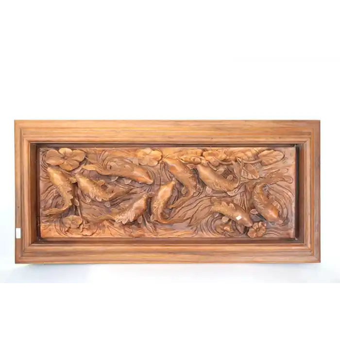 Maun Ağacı El Oyması Balık Tasarımı Pano 4Ratnı-2