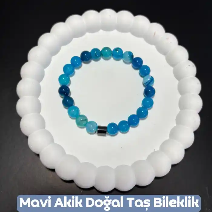 Mavi Akik Taş Bileklik