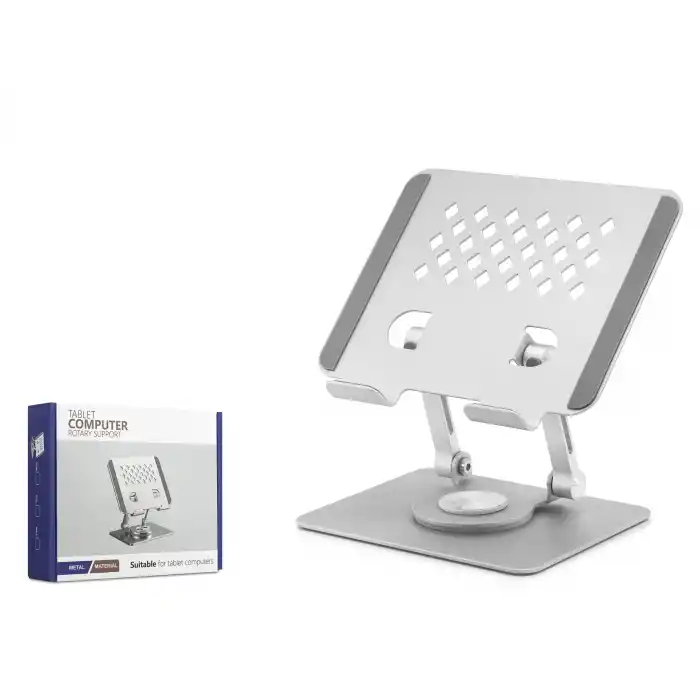 Metal 360 Derece Dönebilen Ergonomik Tablet Ve Laptop Standi - Silver HDX8021