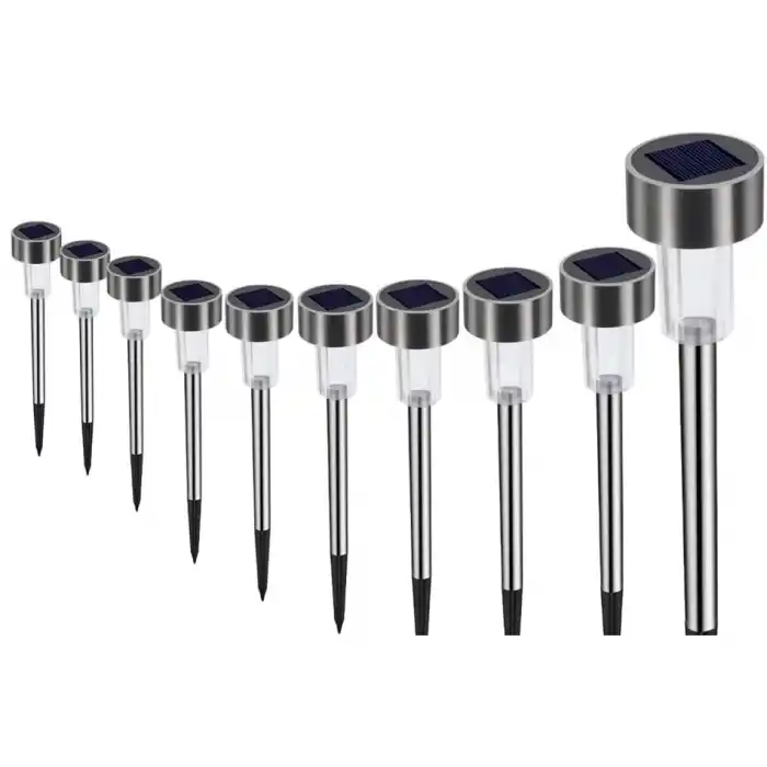 Metal Gövdeli Solar Bahçe Lambası 10 lu Paket