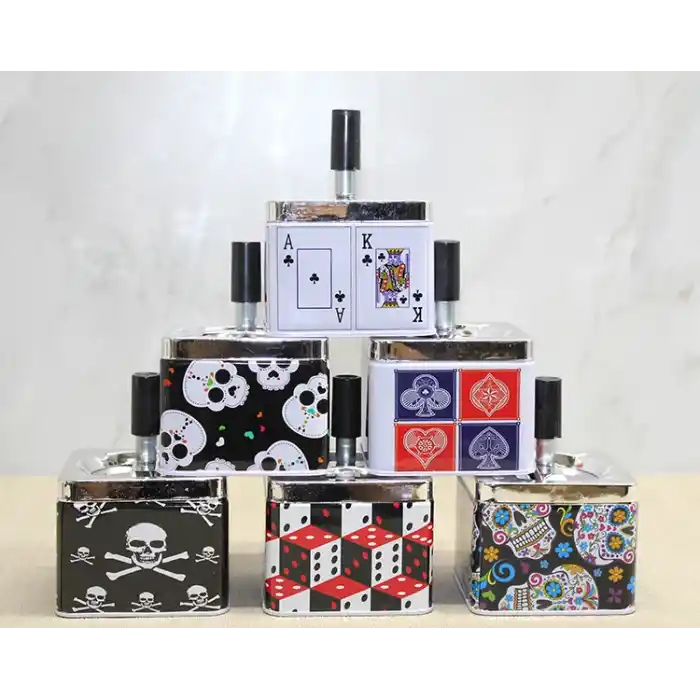 Metal Renkli Basmalı Küllük  Alk4530