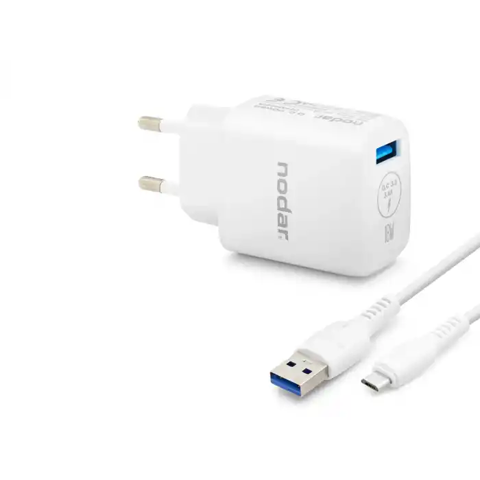 Micro Usb Qc 3.0 Hızlı Şarj Seti 18W 3.4A Usb Adaptörlü - Beyaz ND1009