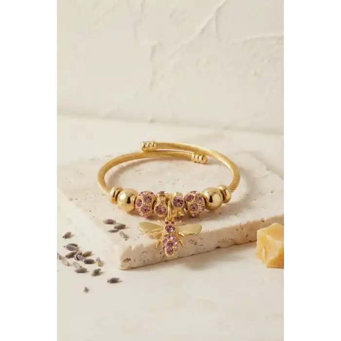 Mor Arı Model Charmlı Bileklik