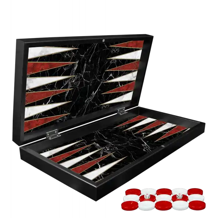 Özel Tasarlanmış Mermer Desenli Tavla