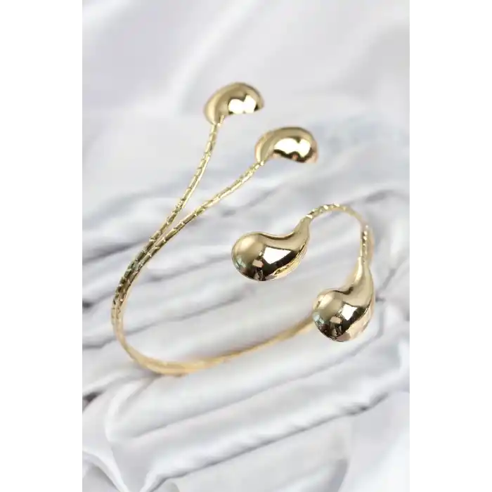 Pazu Bileklik Gold Renk Pirinç Damla Model