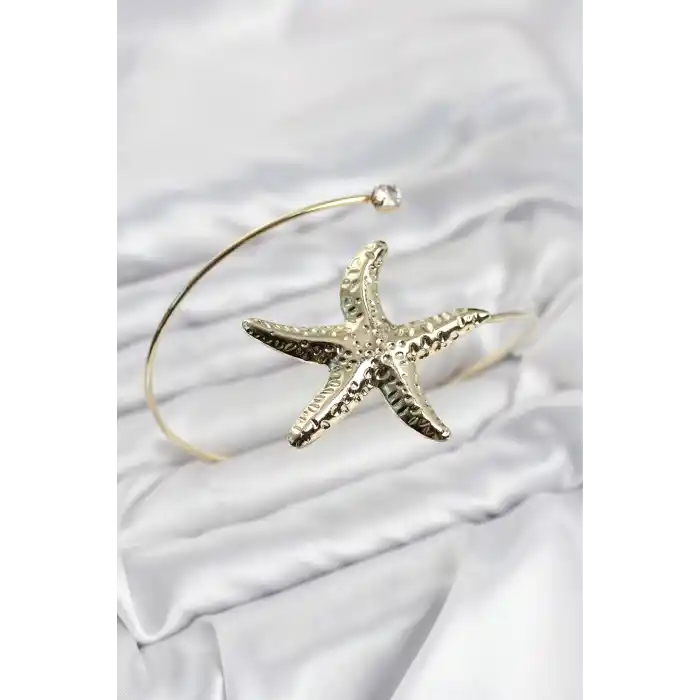 Pazu Bileklik Gold Renk Pirinç Deniz Yıldızı Model