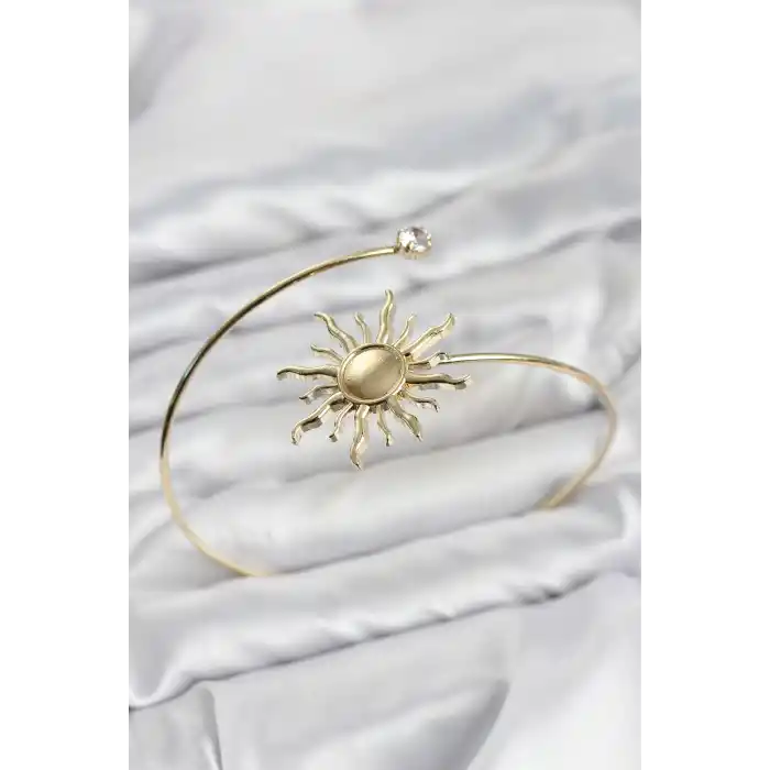 Pazu Bileklik Gold Renk Pirinç Güneş Model