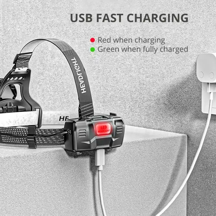 PeakStar PS-8002 Sensörlü Zoomlu Profesyonel Şarjlı Kafa Lambası