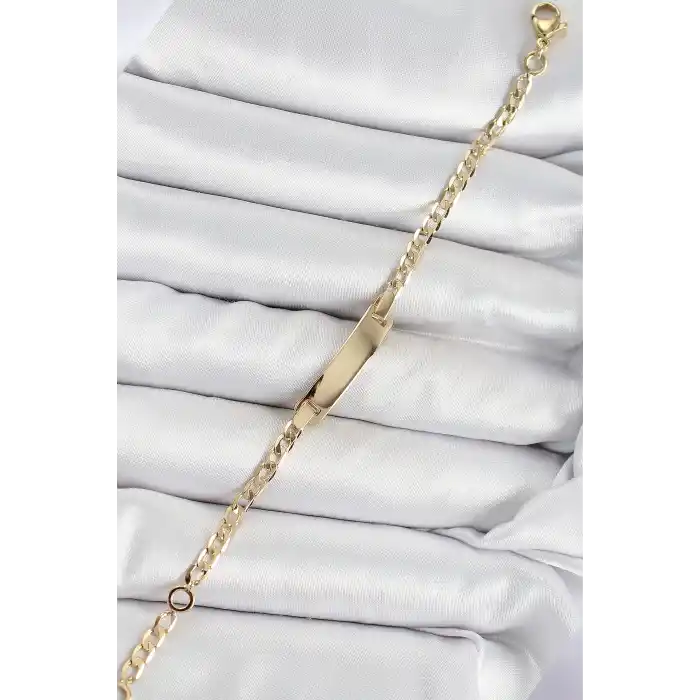 Pirinç Dikdörtgen Model Gold Renk Xuping Bebek Künyesi