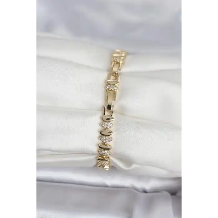 Pirinç Gold Renk Arpa Model Kadın Bileklik