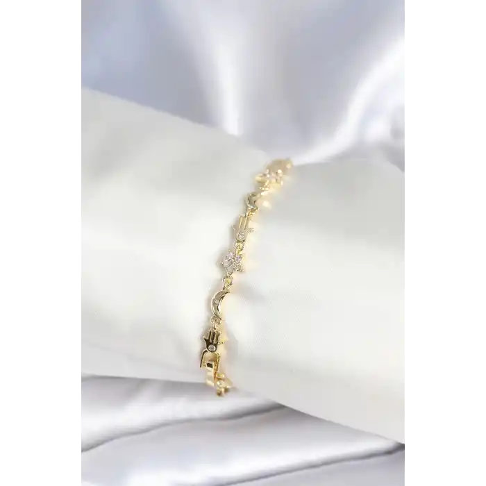 Pirinç Gold Renk Kadın Manifest Bileklik