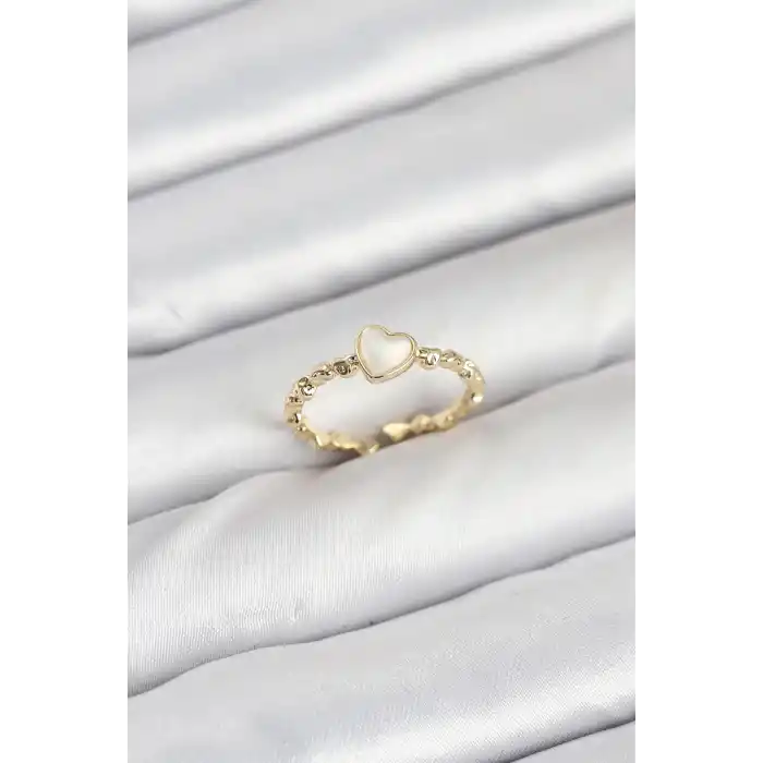 Pirinç Gold Renk Kalpli Model Kadın Yüzük