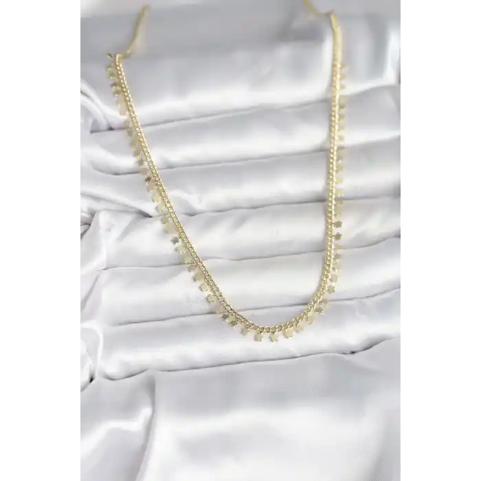 Pirinç Gold Renk Sıralı Yıldız Kadın Kolye