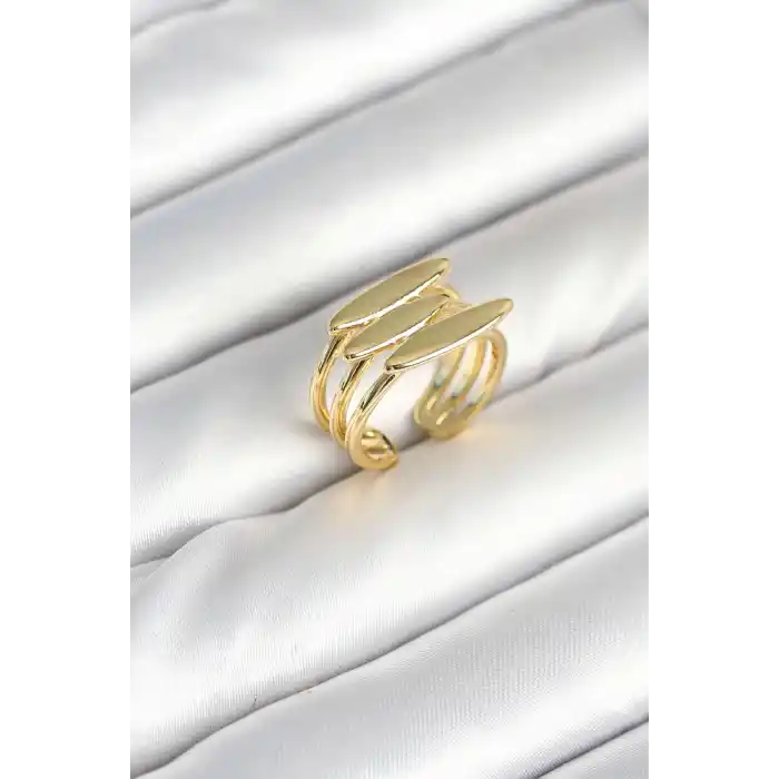 Pirinç Gold Renk Vİntage Model Kadın Yüzük