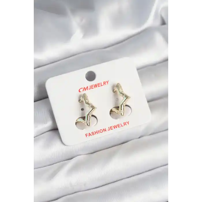 Pirinç Gold Renk Yıldız Model Kadın Küpe