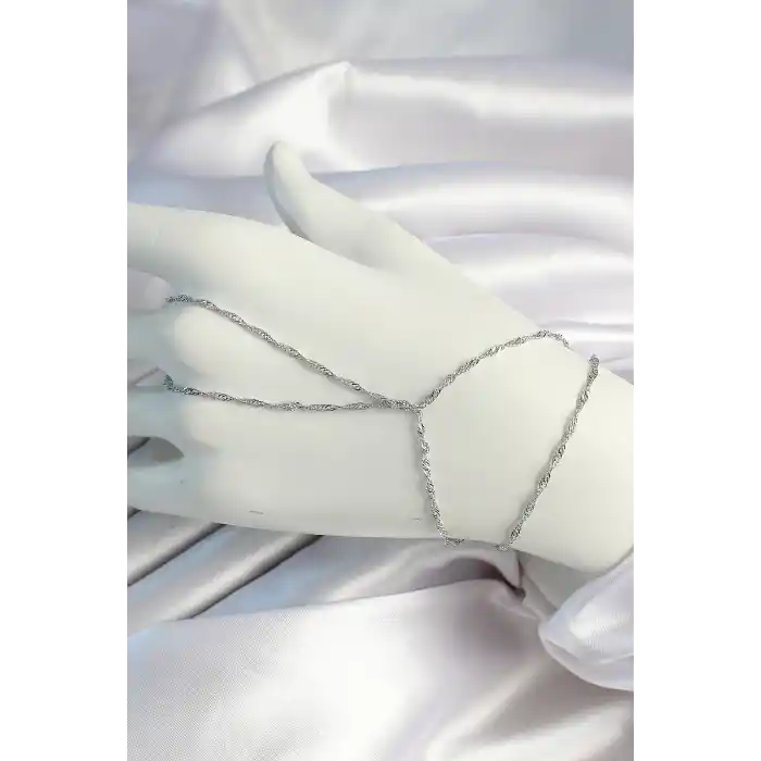 Pirinç Gümüş Renk Esnek Burgu Zincirli Şahmeran