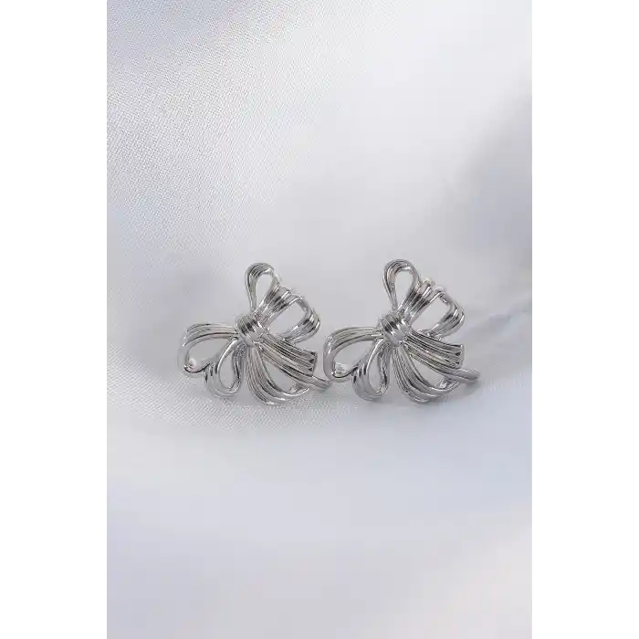 Pirinç Gümüş Renk Fiyonk Küpe