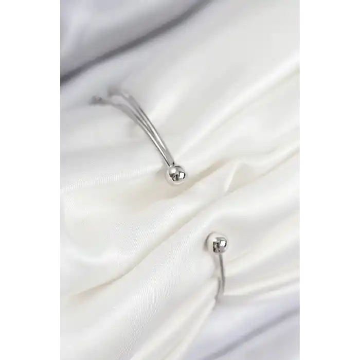 Pirinç Zirkon Taşlı Kelebek Ve Yonca Model Gümüş Renk Kadın Bileklik