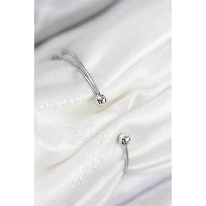 Pirinç Zirkon Taşlı Pırlanta Model Gümüş Renk Kadın Bileklik