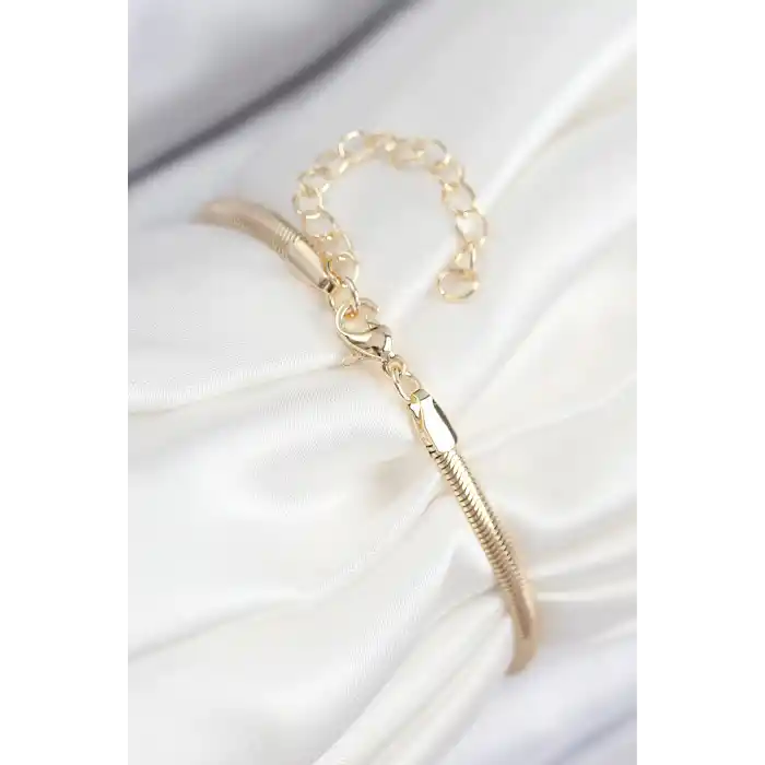 Pirinç Zirkon Taşlı Yıldız Model Gold Renk Kadın Bileklik