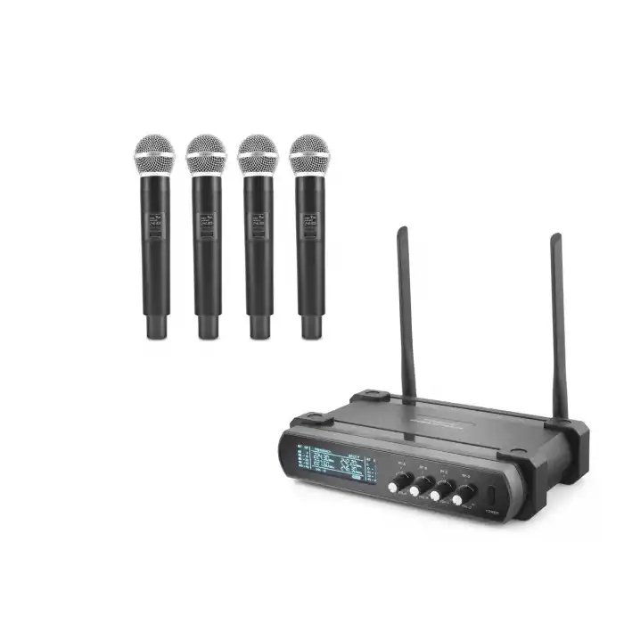 Profesyonel Kablosuz Vhf Mikrofon 4’Lü Set - Siyah HDX2792