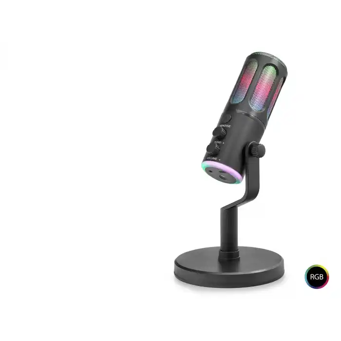 Profesyonel Rgb Mikrofon Dsp Gürültü Engelleme Reverb Echo Destekli Type-C - Siyah SU8