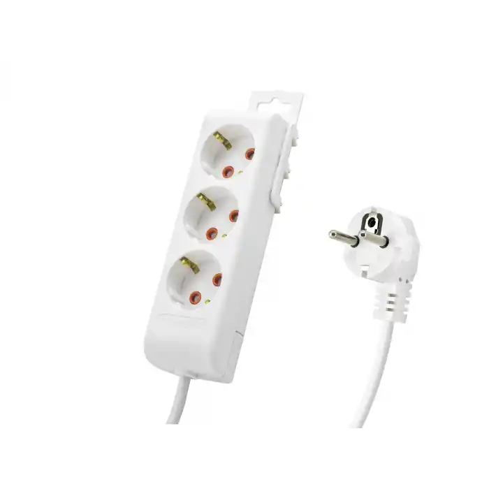 Ri-Tech Topraklı Uzatma Kablosu 3 Priz 3 M - Beyaz
