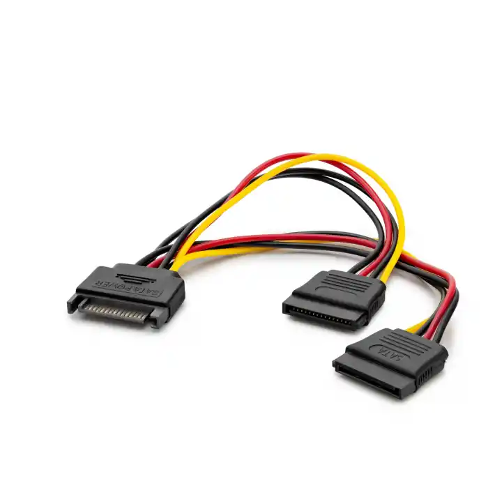 Sata Power 2 Li Çoklayıcı Kablosu 15 Cm Siyah HDX5519