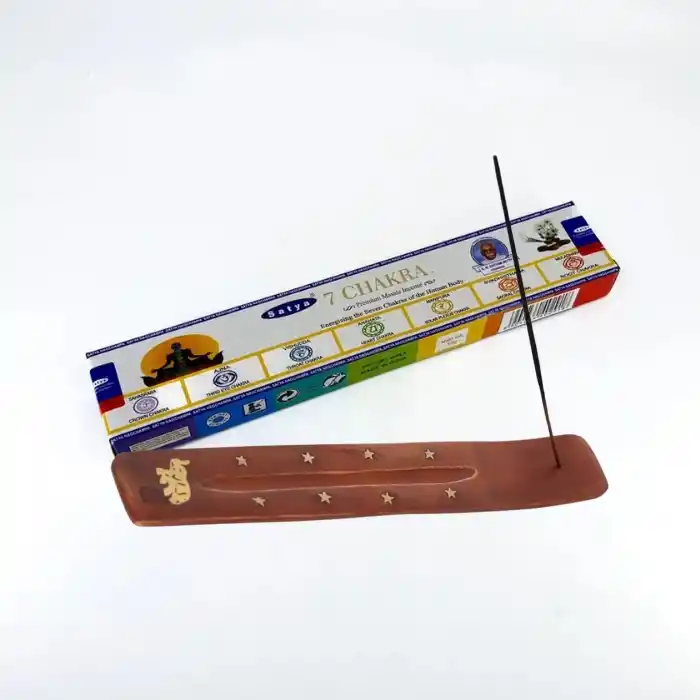 Satya 7 Chakra Tütsü & Ahşap Tütsü Kayığı