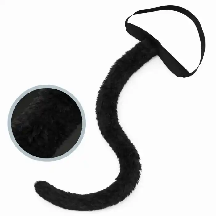 Siyah Peluş Kuyruk Şekil Verilebilir 70 cm