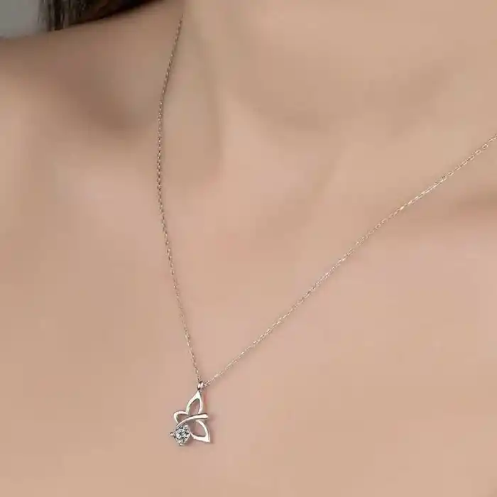 Swarovski Taşlı Gümüş Yusufcuk Bayan Kolye