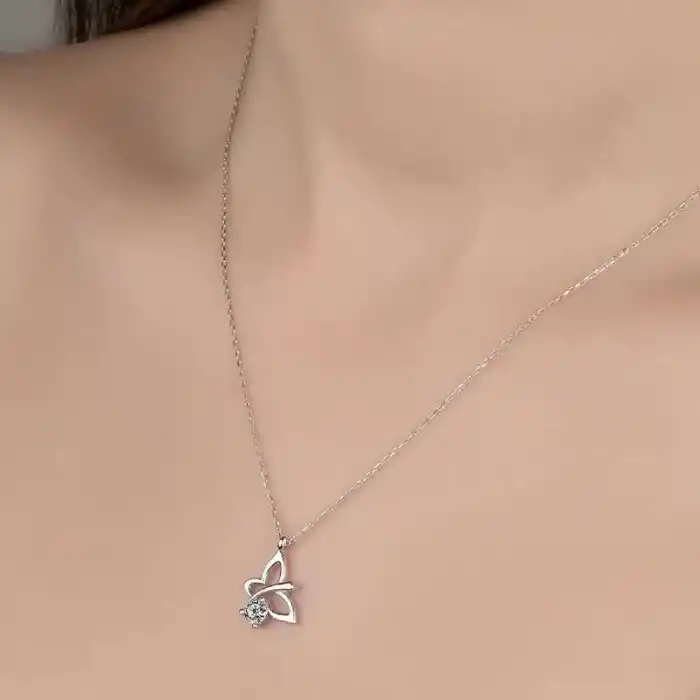 Swarovski Taşlı Gümüş Yusufcuk Bayan Kolye