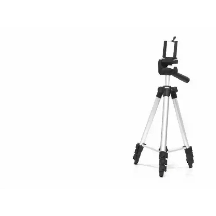 Telefon Tripodu Ayarlanabilir Başlıklı 100 Cm - Gümüş HDX3110